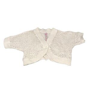 Crocheted Baby Cardigan Shrug Sweater Cherokee 12M White